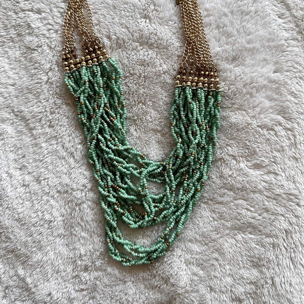 Turquoise mini beaded layered necklace